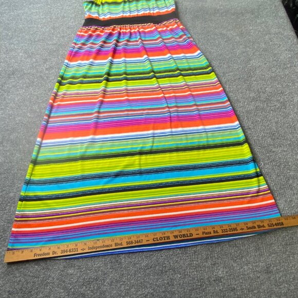 New Directions Dress Womens Petite PXL Maxi Sleeveless Multicolor Striped Boho - Picture 11 of 13